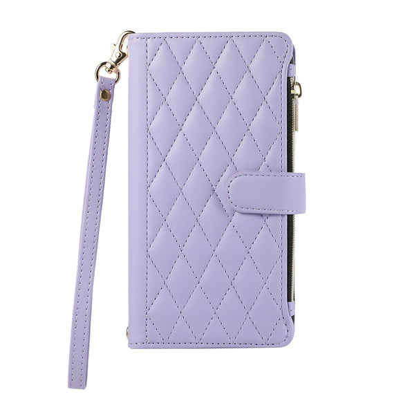 【Compatible with iPhone 18 Pro Max/18 Pro】Quilted Wallet Case for iPhone 17/16/15/14/13 with Shoulder Strap and Card Storage