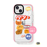 ベーカリーモチーフ iPhoneケース ピンク縁取り(クリア) NAS最適化属性画像