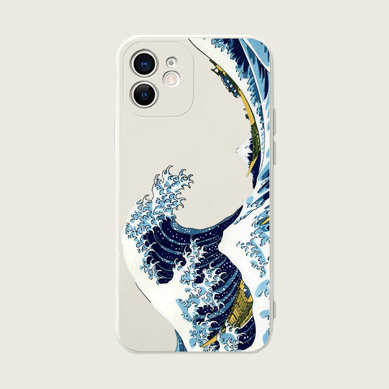 「浮世絵シリーズ」神奈川沖浪裏デザインiPhoneケース浮世絵スマホケース