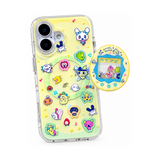 レトロペット柄iPhoneケース シェイカーグリップ付き 白背景商品画像