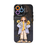 ブラックブーケ(単品)の人物アート シリコン iPhoneケース、実物の柄と付属品の参考画像
