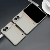 ライトグレー・ケース一体型保護フィルム・ペン付きのiPhone Duoケース