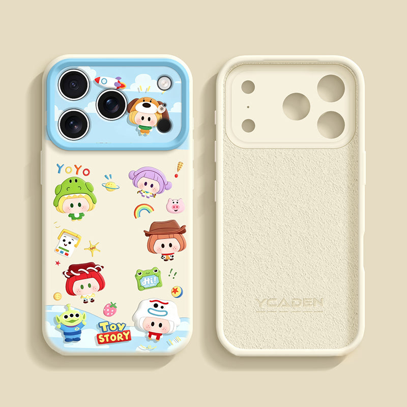カラフルイラスト シリコンiPhoneケース 単品 背面と内側の商品画像