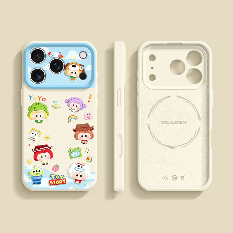 カラフルイラスト シリコンiPhoneケース 磁気リング対応 背面と側面の商品画像