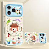 カラフルイラスト シリコンiPhoneケース 回転スタンド付きの商品画像