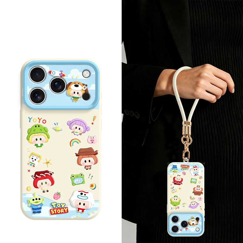 カラフルイラスト シリコンiPhoneケース ハンドストラップ付きの商品画像