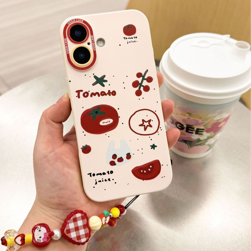 トマト柄スマホケースの使用イメージ・ディテール 1
