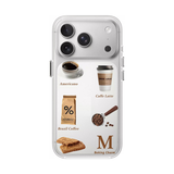 コーヒー柄iPhoneケース クリア アクリル 大開口