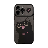 アニマル柄iPhoneケース ブラックキャット