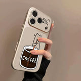 コーヒーねこ柄iPhoneケース デザイン・使用イメージ 1