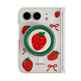 いちご柄ビーズストラップiPhoneケース いちご(ケース単品)