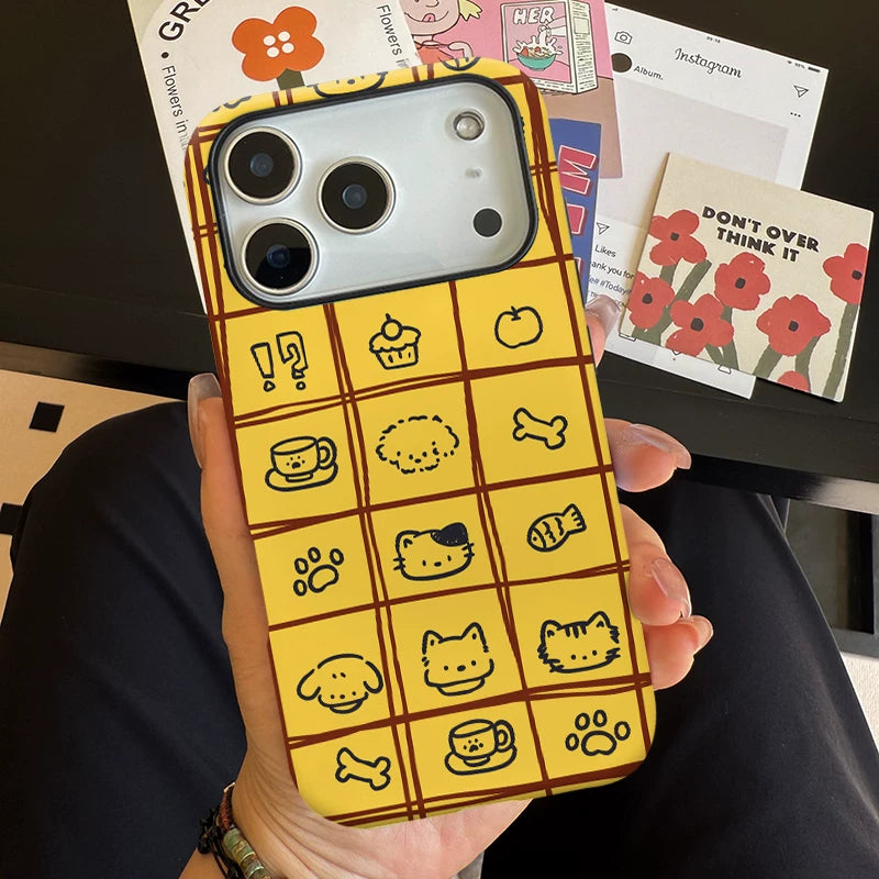 イエロー格子 アニマルライン iPhoneケース 使用・構造イメージ 4