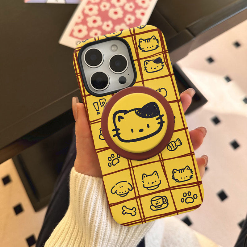 イエロー格子 アニマルライン iPhoneケース 使用・構造イメージ 8