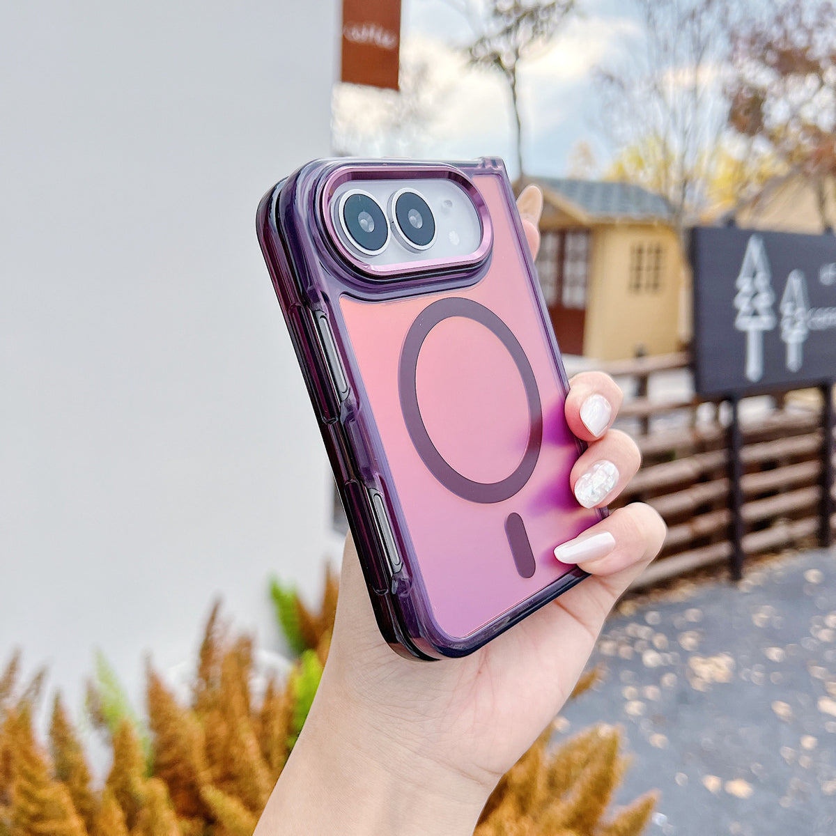 グラデーション 色フレーム 折りたたみiPhoneケース 使用・構造イメージ 23