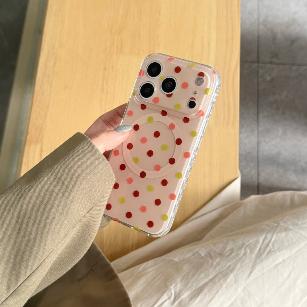 カラフルドット 透明感 マグネット式iPhoneケース 使用・構造イメージ 17