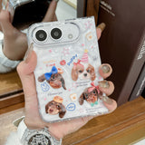 ネコ＆イヌ クリアしわ模様 折りたたみiPhoneケース 使用・構造イメージ 11
