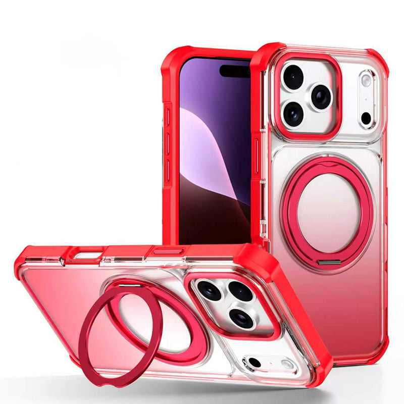 回転リング グラデーション iPhoneケース レッド