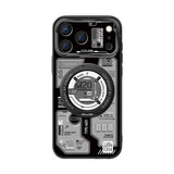テック柄 回転リング iPhoneケース ブラック