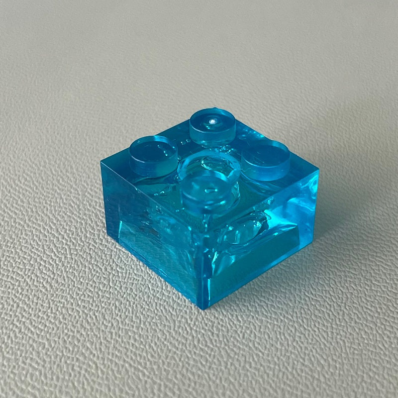 ブロック型キーキャップ クリアブルー