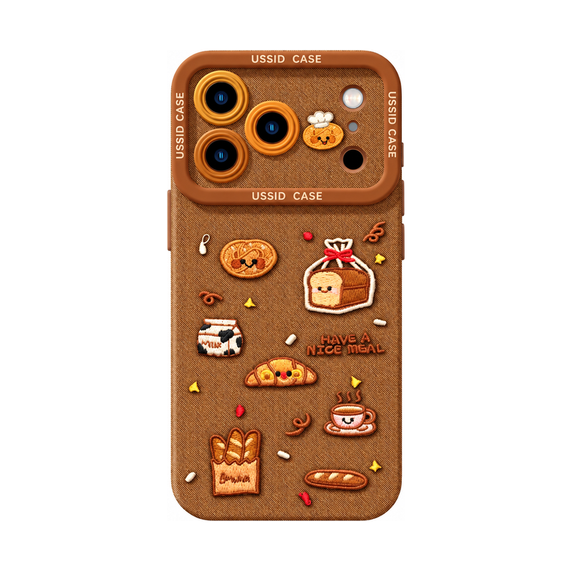 ブラウンの単品iPhoneケース、立体デザインの参考画像