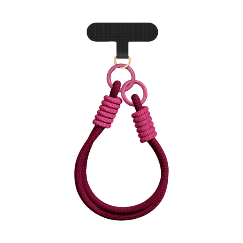 スマホショルダーストラップ ワインレッド(ショート) 白背景商品画像