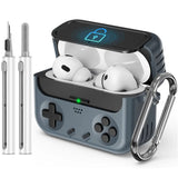 AirPods ケース ゲームコントローラー型 ブラック クリーニングペン付き レトロゲーム機風 Pro第3世代 第4世代対応