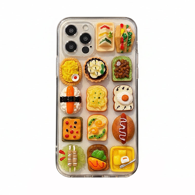 立体ミニチュアフード レジンデコ iPhone ケース クリア