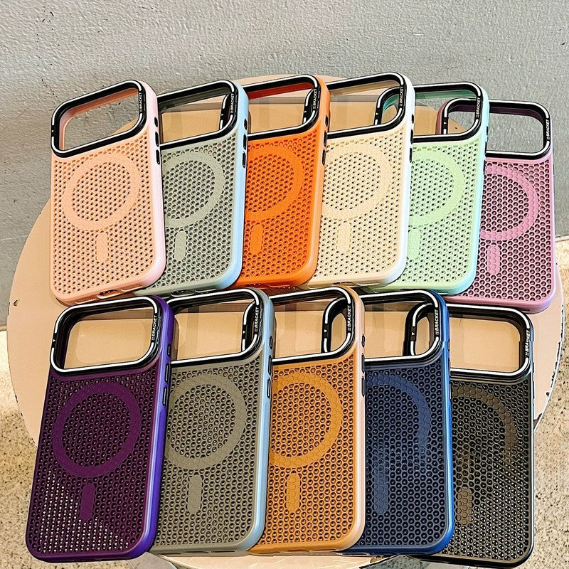iPhone MagSafe ケース 11 色展開一覧 - サンセットパープル / ソフトピンク / マッチャグリーン他、蜂巣ハニカム放熱