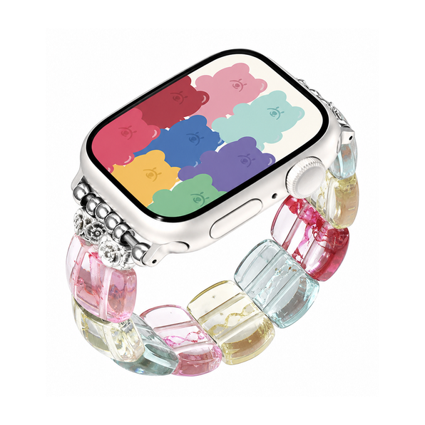 Jewelry-style crystal bead resin Apple Watch band