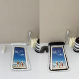 防水スマホポーチ ホワイト×ブラック 2個セット 色違い
