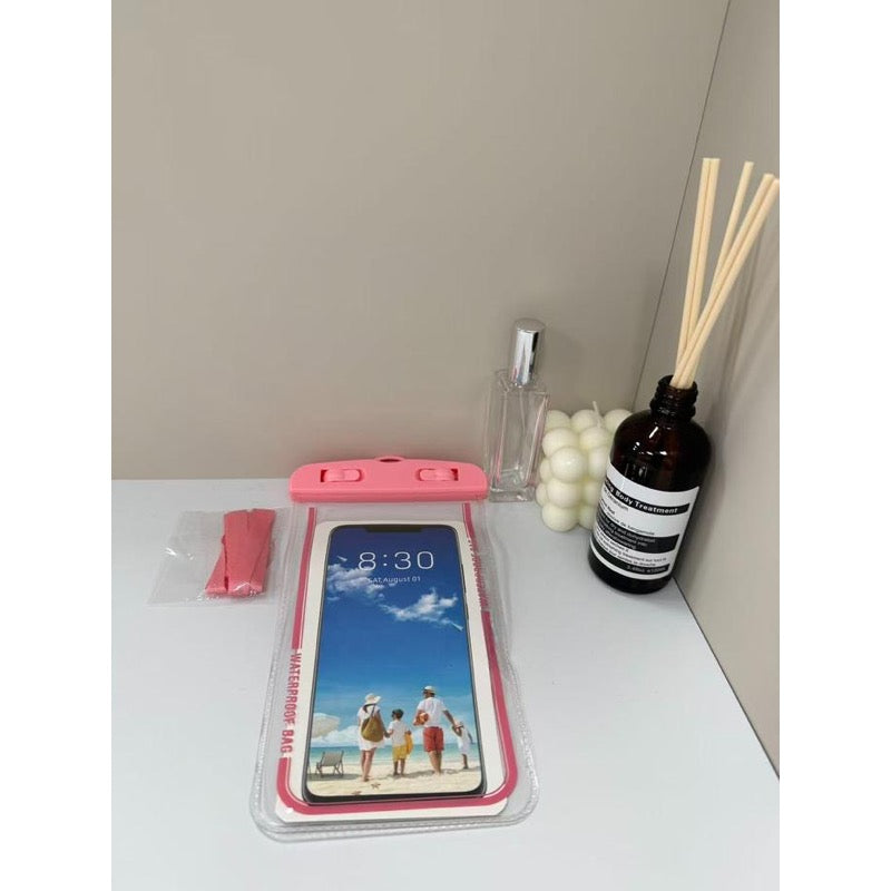 防水スマホポーチ ピンク お風呂対応スマホ防水ケース
