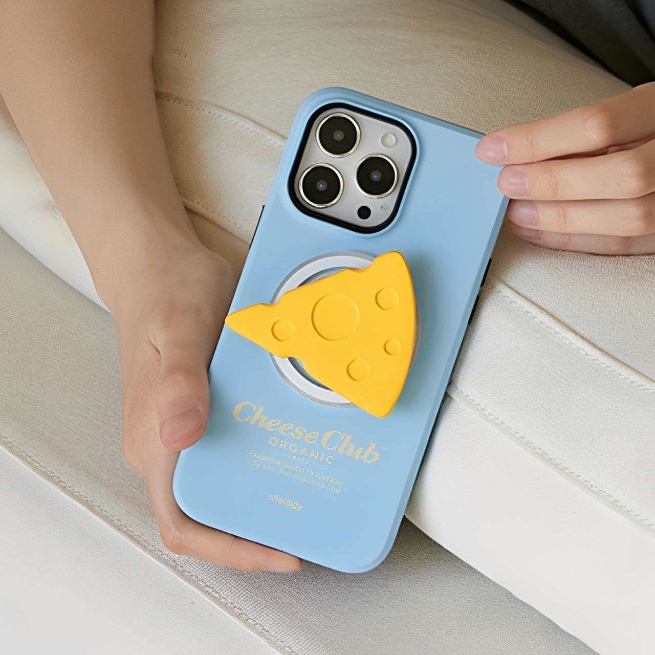 オリジナルチーズ立体デザイン二重構造フィルム加工マグネットスマホケース