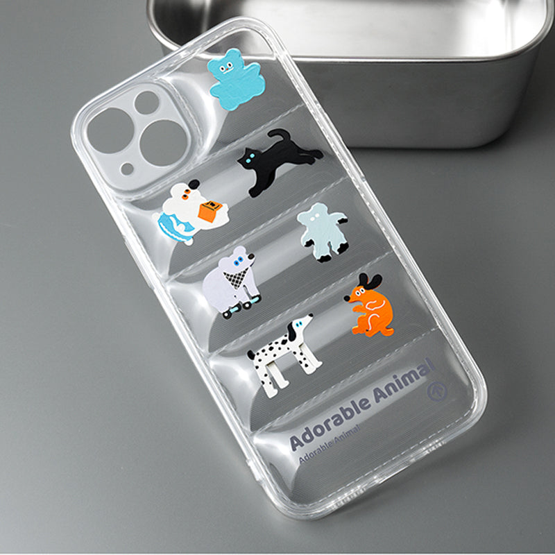 オリジナル可愛い動物モチーフホログラムカード紙付きスマホケース