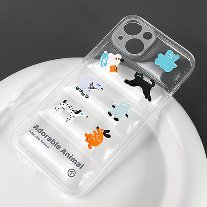オリジナル可愛い動物モチーフホログラムカード紙付きスマホケース