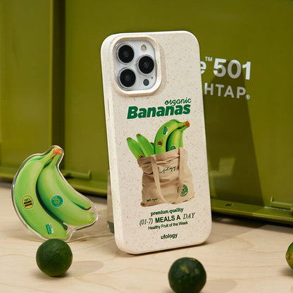 おしゃれで爽やかなグリーンバナナモチーフ生分解性スマホケース