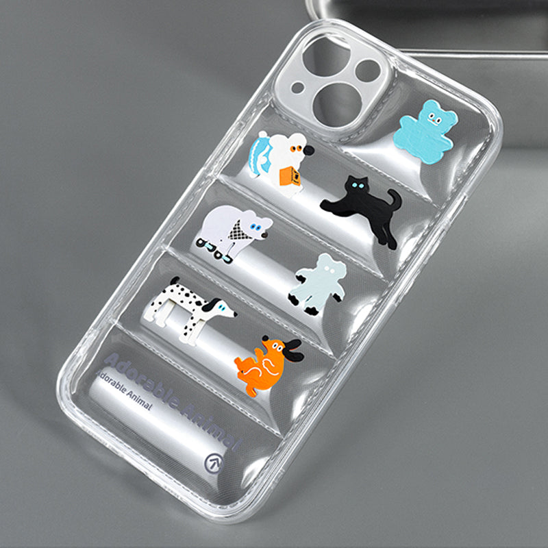 オリジナル可愛い動物モチーフホログラムカード紙付きスマホケース