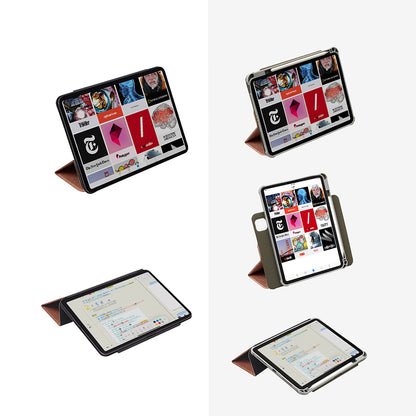 シンプルベアモチーフペンスロット付きマグネット式iPadケース