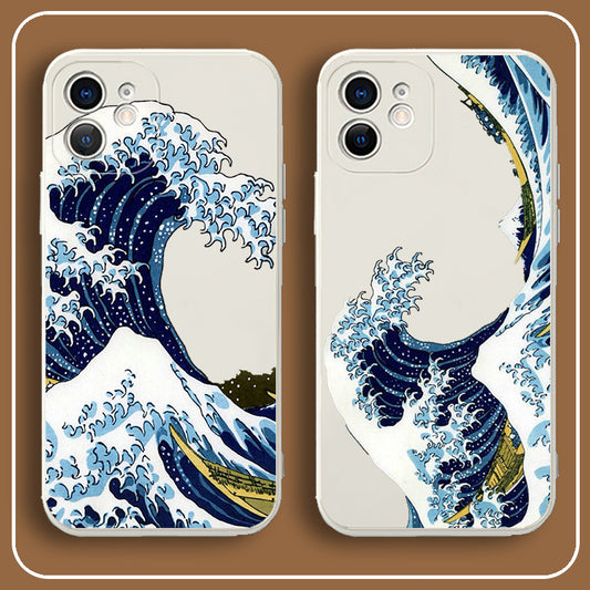 「浮世絵シリーズ」神奈川沖浪裏デザインiPhoneケース浮世絵スマホケース
