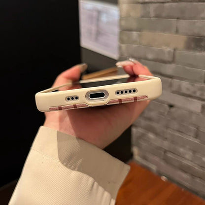 可愛いドット柄うさぎモチーフスタンド付きPUレザースマホケース