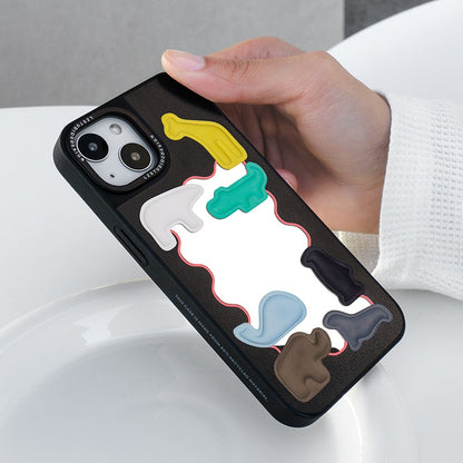 可愛い動物モチーフミラー付きマット加工TPUスマホケース