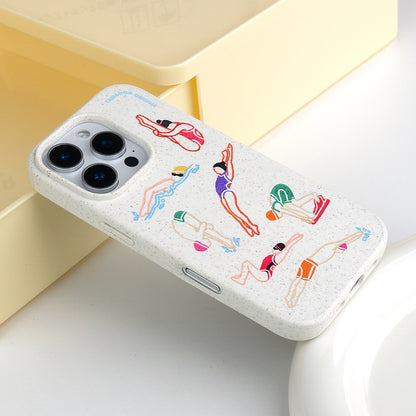 スイマー柄生分解性耐衝撃マグネット式スマホケース