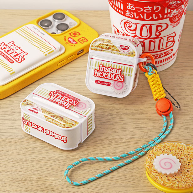 ユニークなインスタントラーメンモチーフマグネット式AirPodsケース