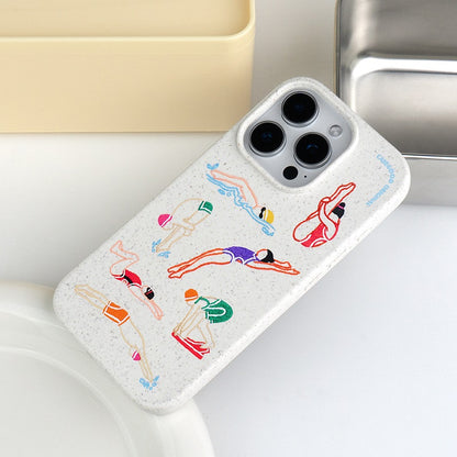 スイマー柄生分解性耐衝撃マグネット式スマホケース